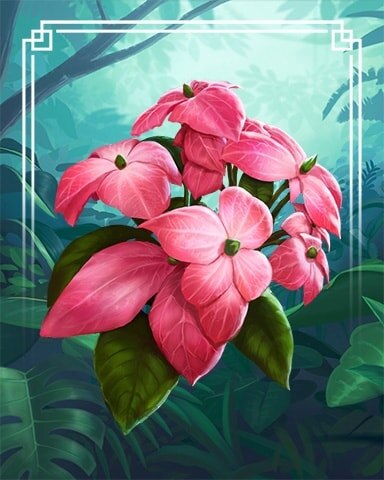 Mussaenda Tropical Flowers Badge - Word Whomp HD