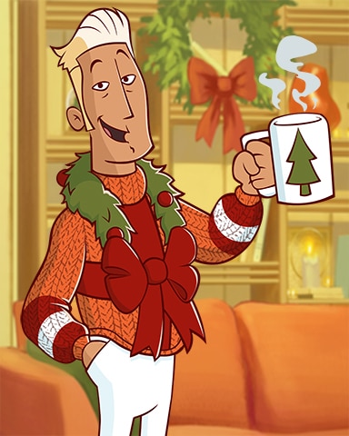 Cocoa Canasta Cal Ugly Sweaters Badge - Poppit! Bingo