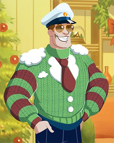 Cloudy King Ugly Sweaters Badge - Sweet Tooth Town