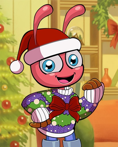 Bowed Up Grant Ugly Sweaters Badge - Mahjong Safari HD Bowed Up Grant Ugly Sweaters Badge - Mahjong Safari HD