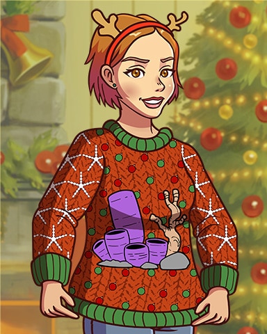 Reindeer Abby Ugly Sweaters Badge - Thousand Island Solitaire HD