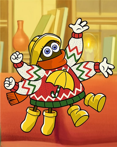 Cheerful Octavia Ugly Sweaters Badge - Word Whomp HD