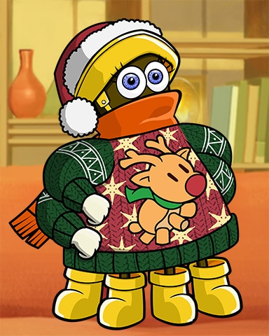 Reindeer Octavia Ugly Sweaters Badge - World Class Solitaire HD