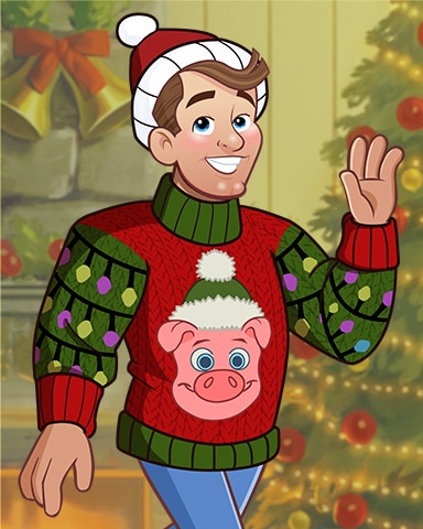 Cheery Fred Ugly Sweaters Badge - Mahjong Garden HD Cheery Fred Ugly Sweaters Badge - Mahjong Garden HD