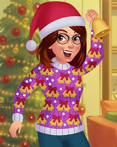 Jingle Bells Alice Ugly Sweaters Badge - Word Whomp HD