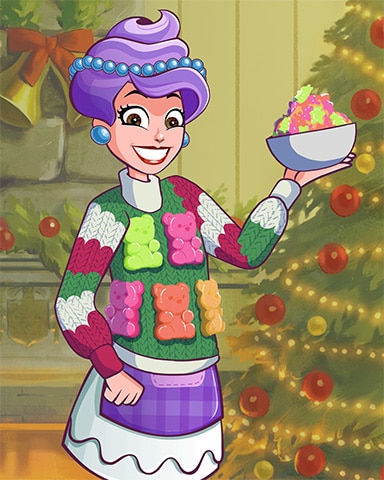 Gummy Bear Antoinette Ugly Sweaters Badge - Mahjong Garden HD