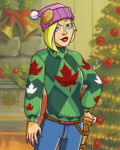 Maple Leaf Marie Ugly Sweaters Badge - Jungle Gin HD