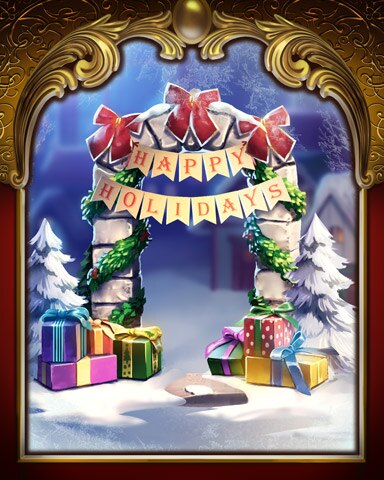 Christmas Portal Victorian Village Badge - Mahjong Garden HD