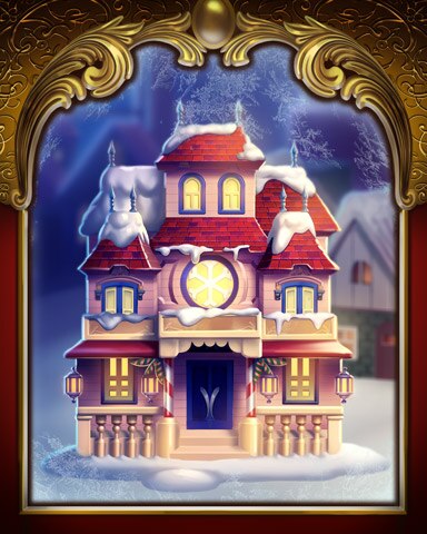 Snow Covered House Victorian Village Badge - Word Whomp HD