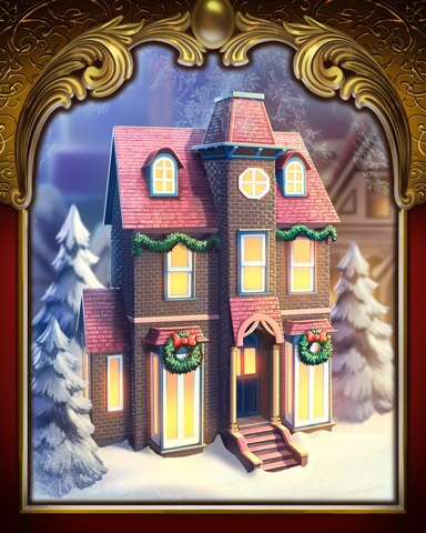 Brown Brick House Victorian Village Badge - Mahjong Safari HD