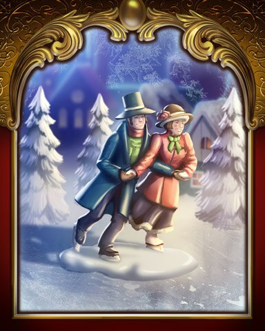 Ice Skating Victorian Village Badge - First Class Solitaire HD