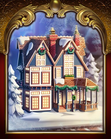 Large Windowed House Victorian Village Badge - World Class Solitaire HD