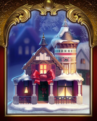 Festive Bow House Victorian Village Badge - Jungle Gin HD