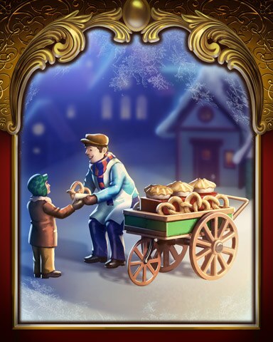 Pretzel Cart Victorian Village Badge - Mahjong Garden HD