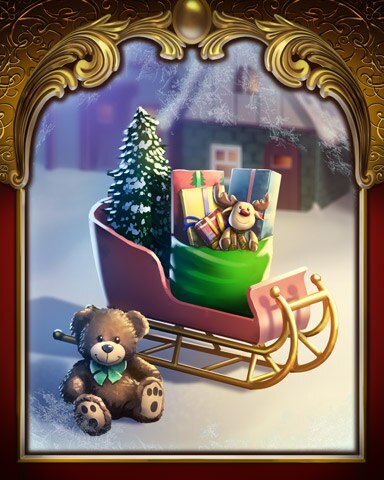 Sled With Gifts Victorian Village Badge - Mahjong Sanctuary