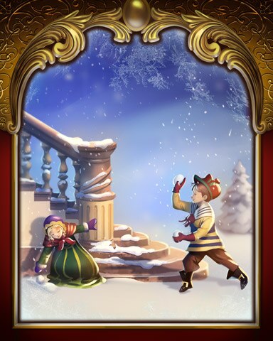 Snowball War Victorian Village Badge - Mahjong Safari HD