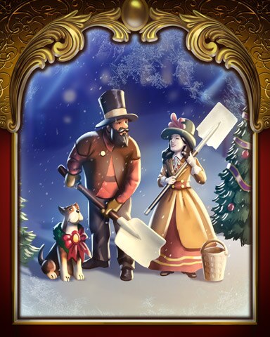 Shoveling Victorian Village Badge - Tri-Peaks Solitaire HD