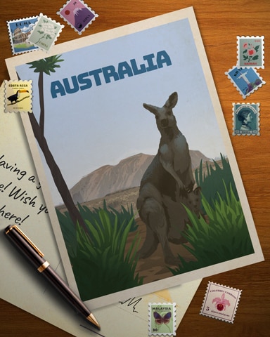 Australia Kangaroo Badge - Word Whomp HD