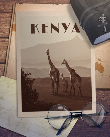 Kenya Giraffe Badge - Word Whomp HD