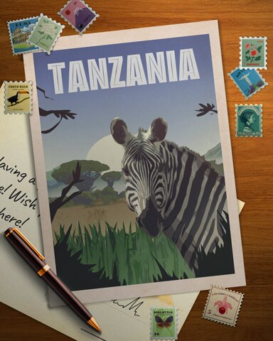Tanzania Zebras Badge - Mahjong Garden HD
