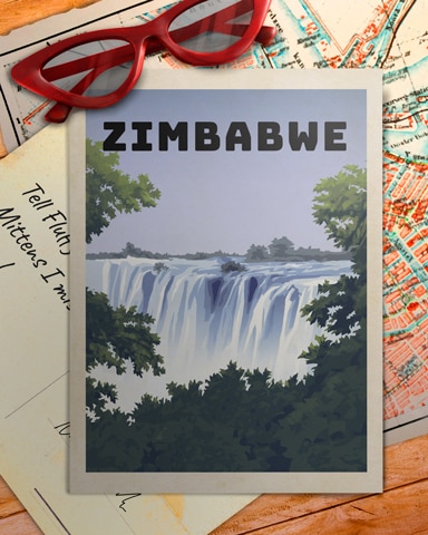 Zimbabwe Victoria Falls Badge - Word Whomp HD