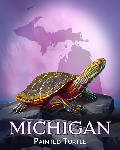 Painted Turtle Wild America Badge - Jet Set Solitaire