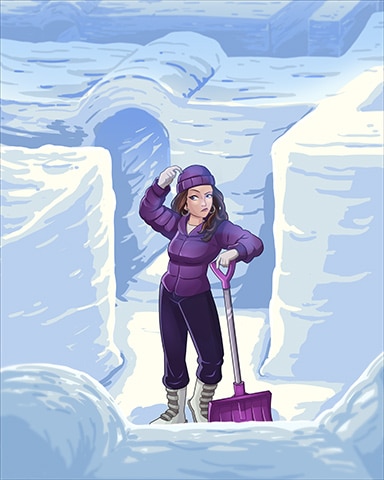 Snow Maze Winter Activities Badge - Pogo™ Slots