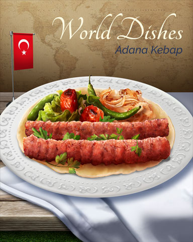 Adana Kebap World Dishes Badge - Crossword Cove HD