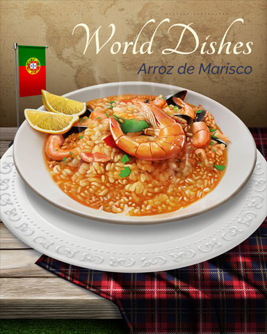 Arroz De Marisco World Dishes Badge - Pogo™ Slots