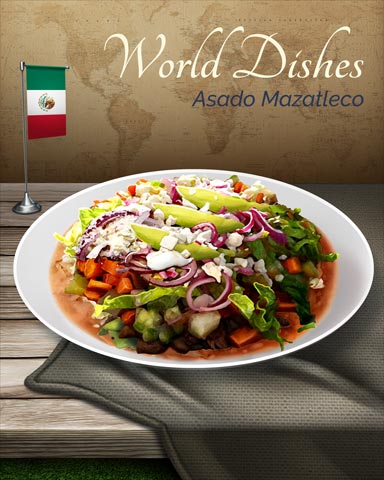 Asado Mazatleco World Dishes Badge - First Class Solitaire HD