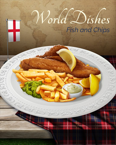 Fish And Chips World Dishes Badge - StoryQuest