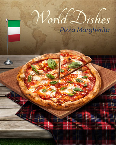 Pizza Margherita World Dishes Badge - Spades HD