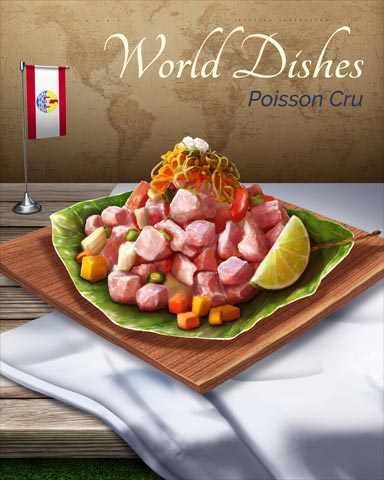 Poisson Cru World Dishes Badge - World Class Solitaire HD