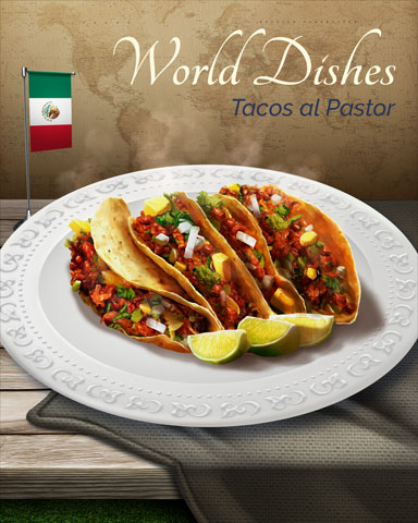 Tacos Al Pastor World Dishes Badge - Dice City Roller HD