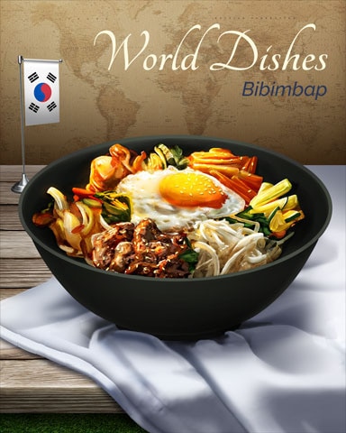 Bibimbap Adana Kebap World Dishes Badge - Word Whomp HD