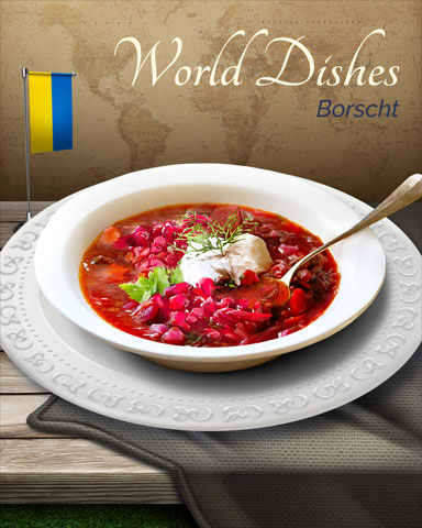 Borscht World Dishes Badge - Word Whomp HD