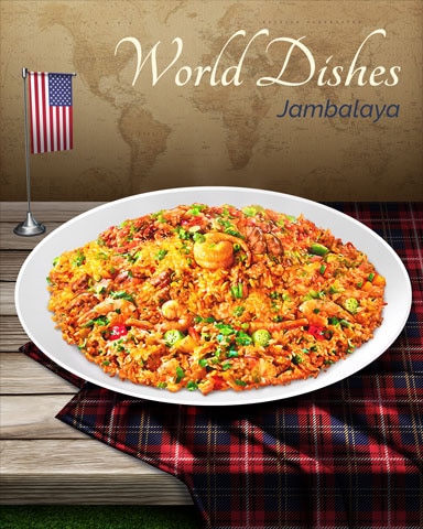 Jambalaya World Dishes Badge - Poppit! Party