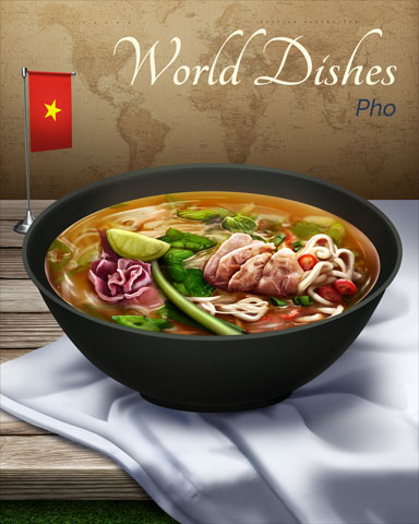 Pho World Dishes Badge - Tri-Peaks Solitaire HD