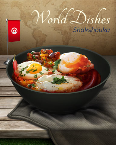 Shakshuka World Dishes Badge - Tri-Peaks Solitaire HD