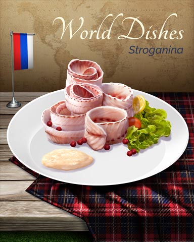 Stroganina World Dishes Badge - Tri-Peaks Solitaire HD