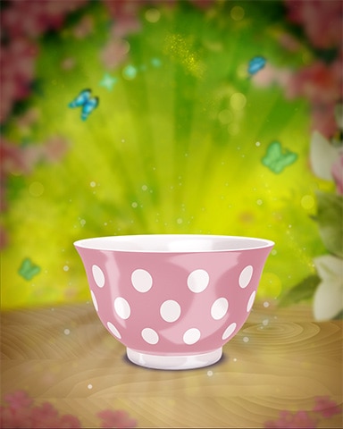 White-Dotted Teacup Badge - Crazy Cakes 2