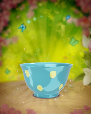 Yellow-Dotted Teacup Badge - Solitaire Blitz