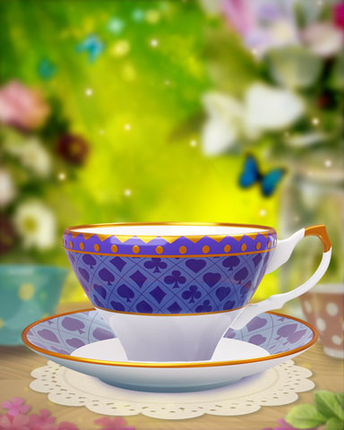 Card Suits Teacup Badge - Canasta HD