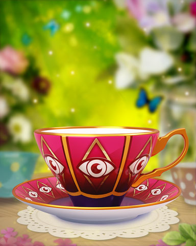 Clairvoyant Eye Teacup Badge - Claire Hart: Secret In The Shadows