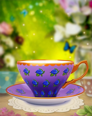 Blue Rose Teacup Badge - StoryQuest