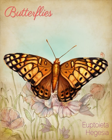 Mexican Fritillary Butterfly Badge - Word Whomp HD