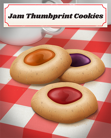 Jam Thumbprint Cookies Badge - Mahjong Garden HD