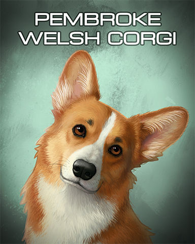 Pembroke Welsh Corgi Badge - Dominoes