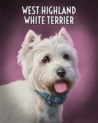 West Highland White Terrier Badge - Bingo Luau