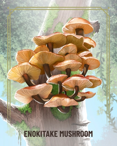 Enokitake Fungi Badge - Poppit! Bingo